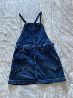 Tea Collection Dark Blue Denim Pinafore Dress for Girls 6